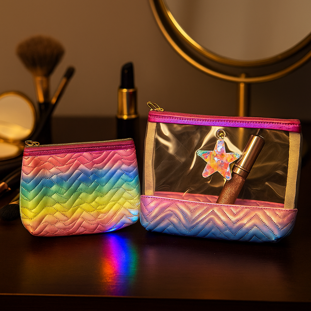 Rainbow Makeup Pouch Set