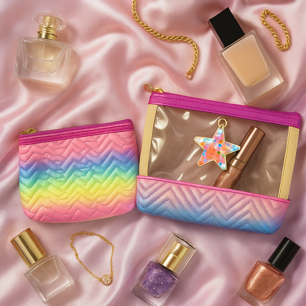 Rainbow Makeup Pouch Set